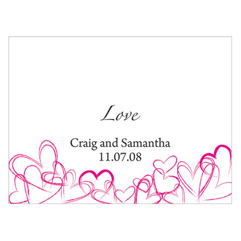 Contemporary Hearts Note Card Lavender