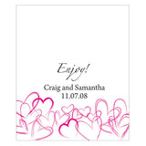 Contemporary Hearts Rectangular Label Lavender