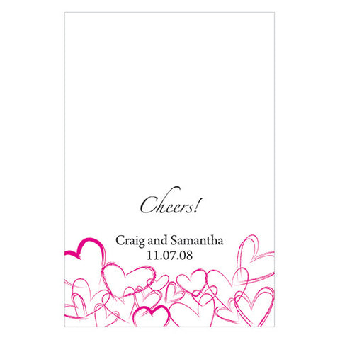 Contemporary Hearts Wine Label Lavender
