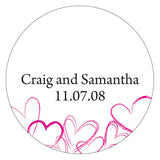 Contemporary Hearts Small Sticker Lavender