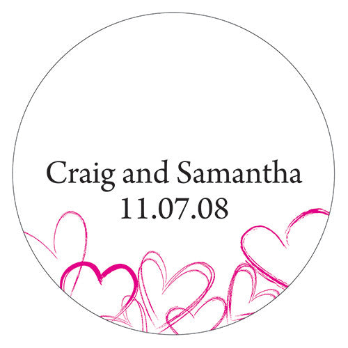 Contemporary Hearts Small Sticker Lavender