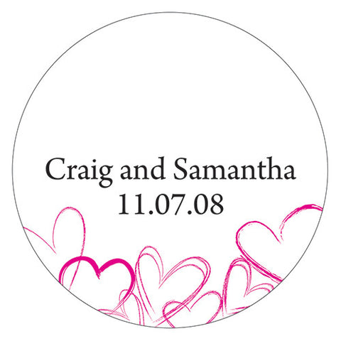 Contemporary Hearts Small Sticker Lavender
