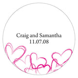 Contemporary Hearts Large Sticker Lavender