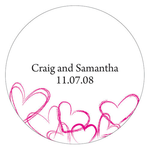 Contemporary Hearts Large Sticker Lavender