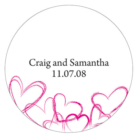 Contemporary Hearts Large Sticker Lavender