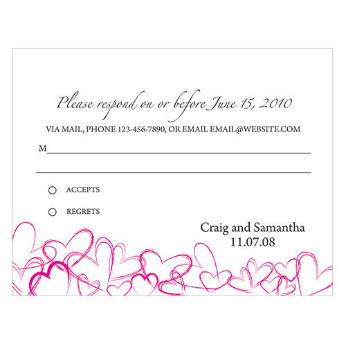 Contemporary Hearts RSVP Lavender