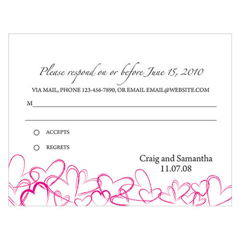 Contemporary Hearts RSVP Lavender