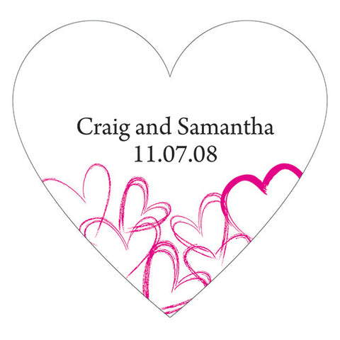 Contemporary Hearts Heart Sticker Lavender