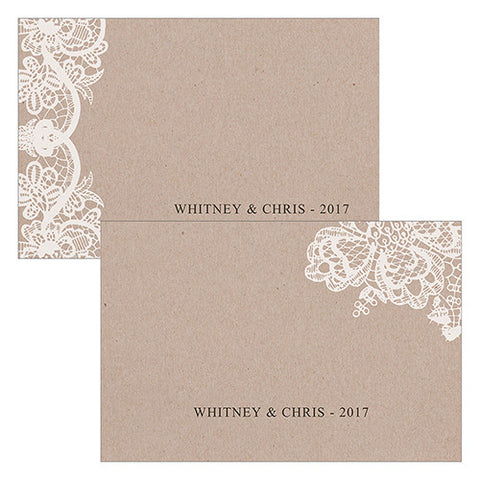 Lace Medley Assorted Flat Place Card Black