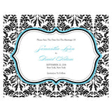 Love Bird Damask Save The Date Card Royal Blue And Black
