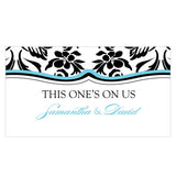 Love Bird Damask Small Ticket Royal Blue And Black