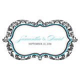 Love Bird Damask Small Cling Royal Blue And Black