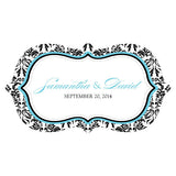 Love Bird Damask Large Cling Royal Blue And Black