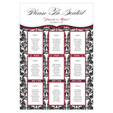Personalized Seating Chart Kit with Love Bird Damask Design Royal Blue And Black