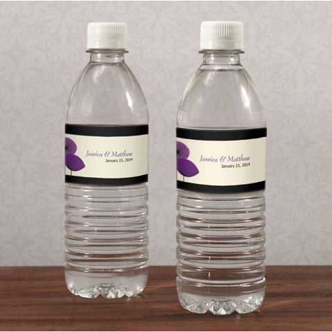 Romantic Elegance Water Bottle Label Oasis Blue