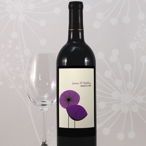 Romantic Elegance Wine Label Oasis Blue