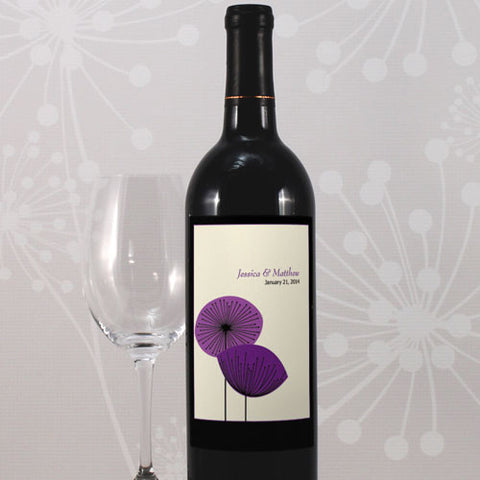 Romantic Elegance Wine Label Oasis Blue