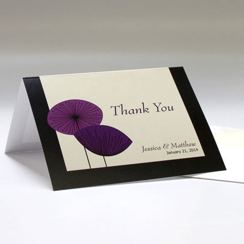 Romantic Elegance Thank You Card Oasis Blue
