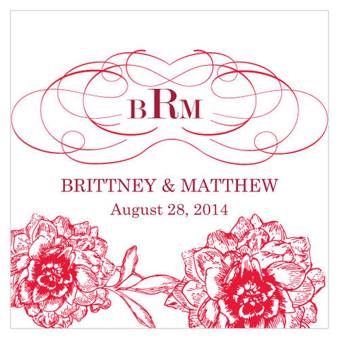 French Whimsy Square Tag Red
