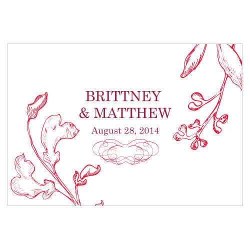 French Whimsy Large Rectangular Tag Red