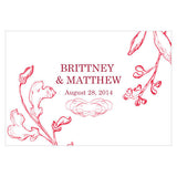 French Whimsy Large Rectangular Tag Red