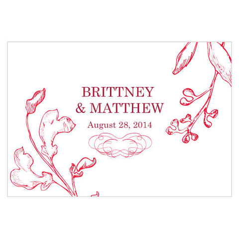 French Whimsy Large Rectangular Tag Red