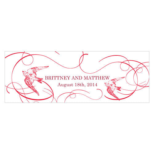 French Whimsy Small Rectangular Tag Red
