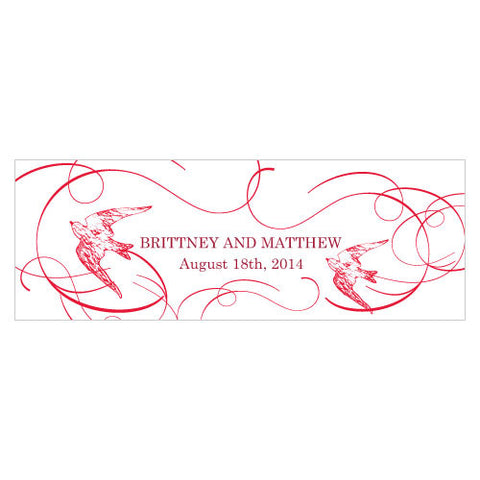 French Whimsy Small Rectangular Tag Red