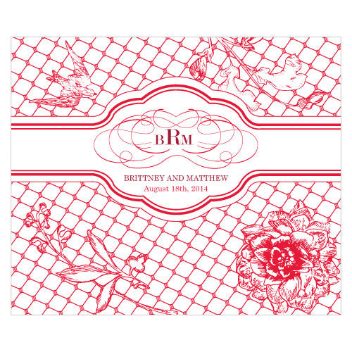French Whimsy Rectangular Label Red