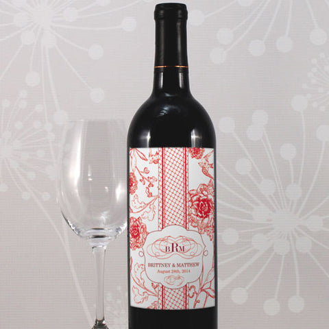 French Whimsy Wine Label Red