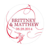 French Whimsy Small Sticker Red