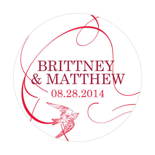 French Whimsy Small Sticker Red