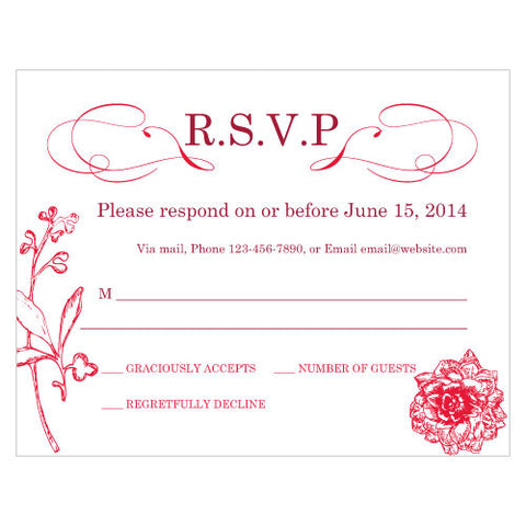French Whimsy RSVP Red