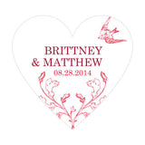 French Whimsy Heart Sticker Red
