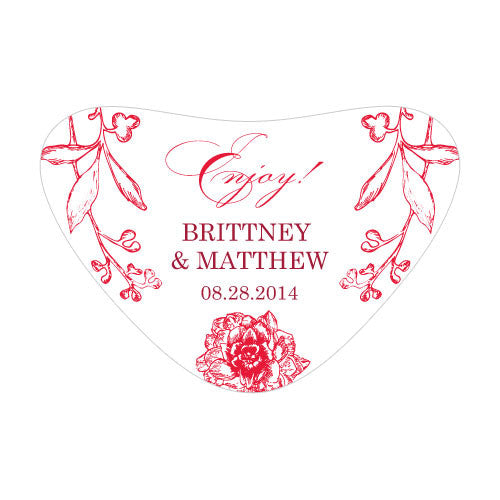 French Whimsy Heart Container Sticker Red