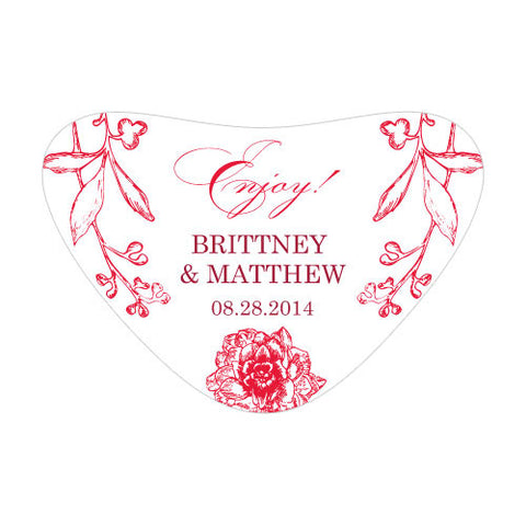 French Whimsy Heart Container Sticker Red
