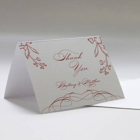 French Whimsy Thank You Card Red