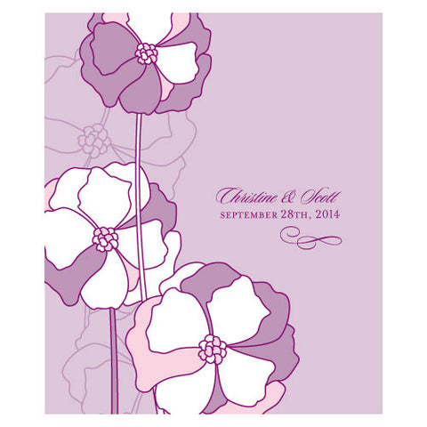 Pinwheel Poppy Rectangular Label Purple
