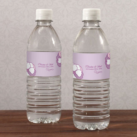 Pinwheel Poppy Water Bottle Label Purple
