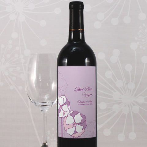 Pinwheel Poppy Wine Label Purple