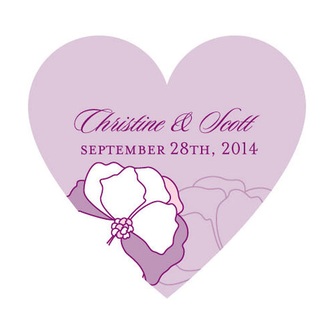 Pinwheel Poppy Heart Sticker Purple