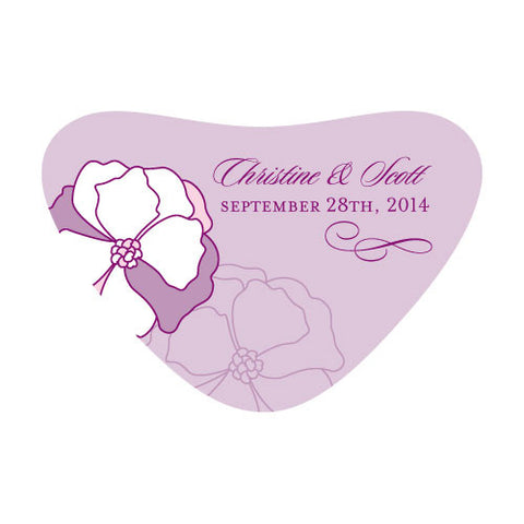 Pinwheel Poppy Heart Container Sticker Purple