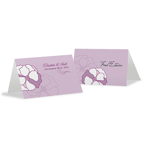 Pinwheel Poppy Place Card With Fold Purple