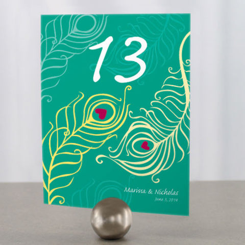 Perfect Peacock Table Number Numbers 1-12 Lavender