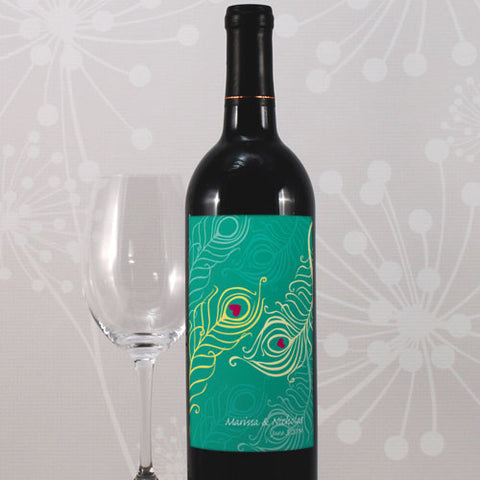 Perfect Peacock Wine Label Lavender