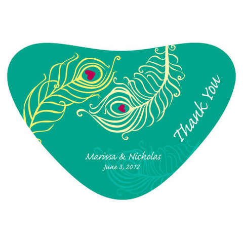 Perfect Peacock Heart Container Sticker Lavender