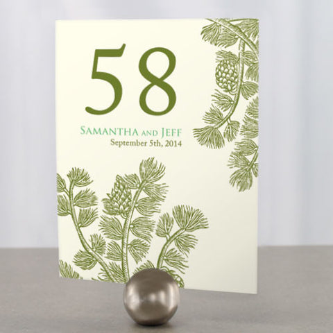 Evergreen Table Number Numbers 1-12 Willow Green