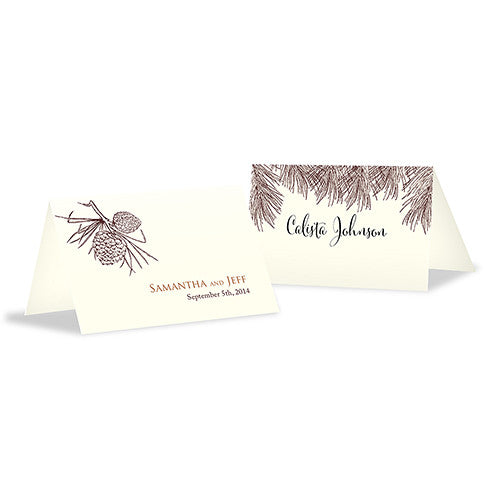 Evergreen Place Card With Fold Willow Green
