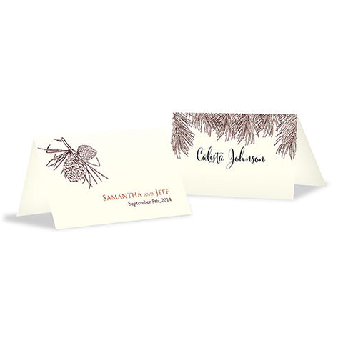 Evergreen Place Card With Fold Willow Green