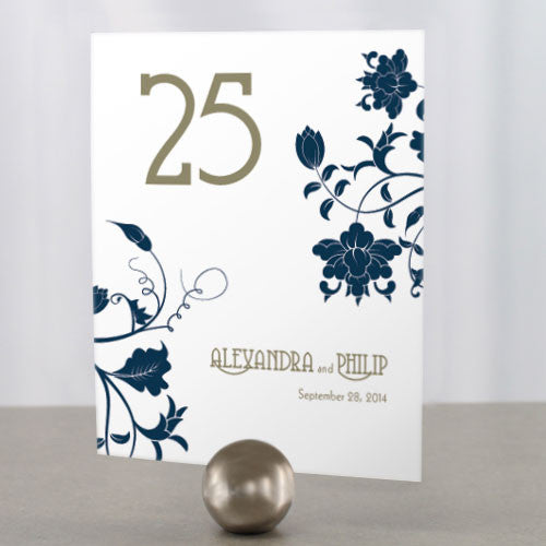 Floral Orchestra Table Number Numbers 1-12 Lavender